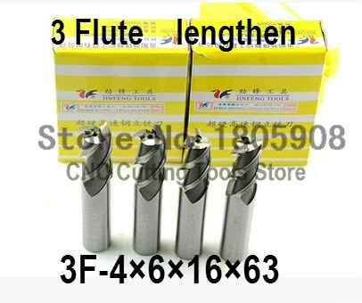 고품질 10pcs 확장 엔드 밀 4mm 3 3 플루트 HSS 및 알루미늄 엔드 밀 커터 CNC 비트, 4*6*16*63mm