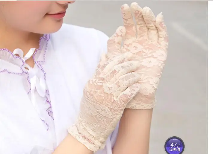 2022 fashion Women vintage  Goth Party Sun Protection Hollow-Out  Sexy Dressy   Mittens Fingerless Lace Gloves