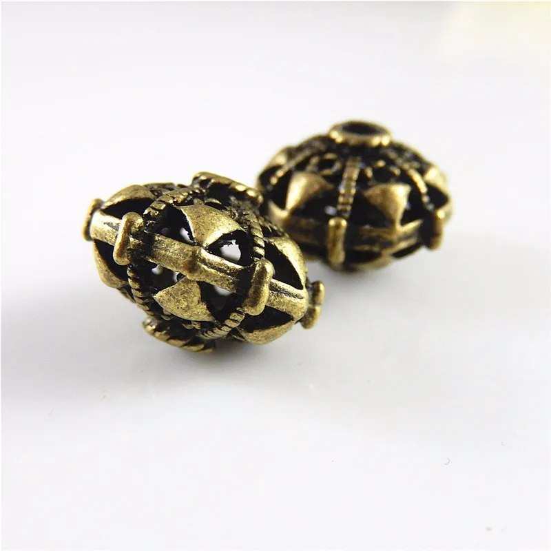 Julie Wang 10PCS Punk Beads Antique Bronze Zinc Alloy Spacer Beads Findings Fashion Bracelet Jewelry Making Accessory