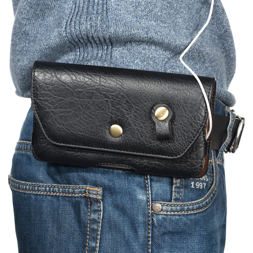 Leather Belt Clip Phone Case Men Waist Bag For iPhone 16 15 14 Plus 13 12 Pro Max,Xiaomi 14T 13T,Redmi Note 11 10 Holster Pouch