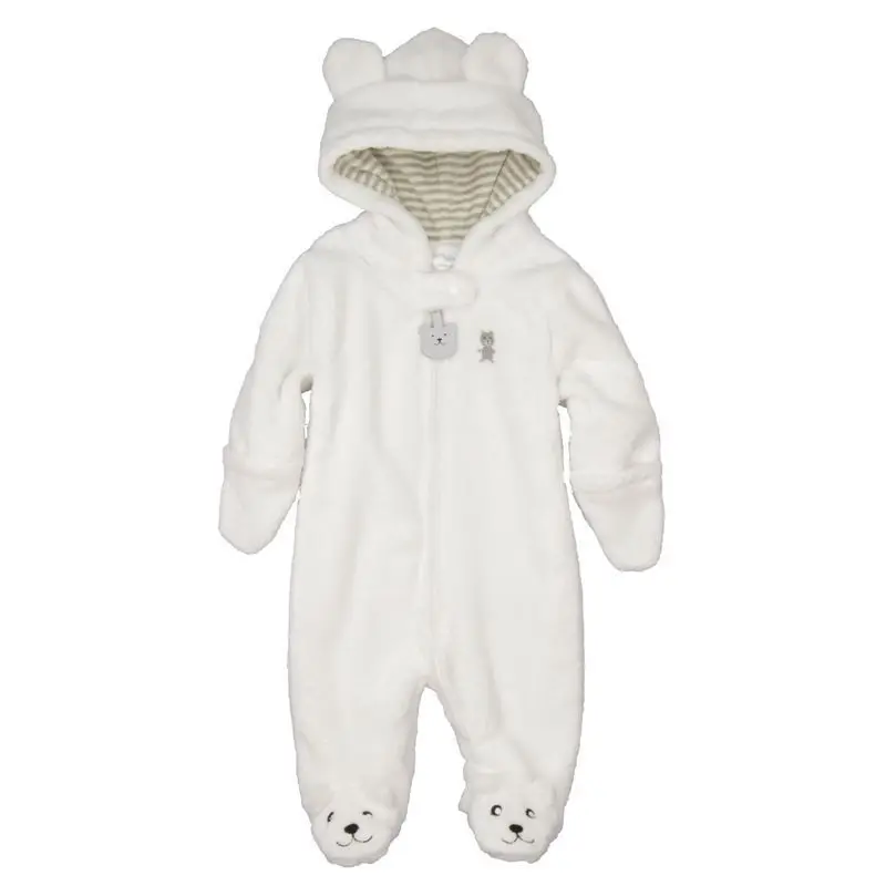 Autumn Winter Baby Rompers Bear style baby coral fleece brand Hoodies Jumpsuit baby girls boys romper newborn toddle clothing