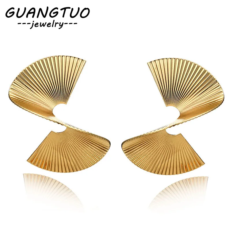 Fashion Jewelry Geometric S shape Stud Earrings For Women Creative Ear Bijoux Irregular Metal Earrings Boucle d\'oreilles EB2165