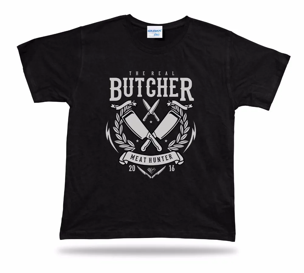 Mens Brand T Shirt Cotton Men Short Sleeve Tee Shirts The real butcher meat hunter modern textile idea printed T-shirt