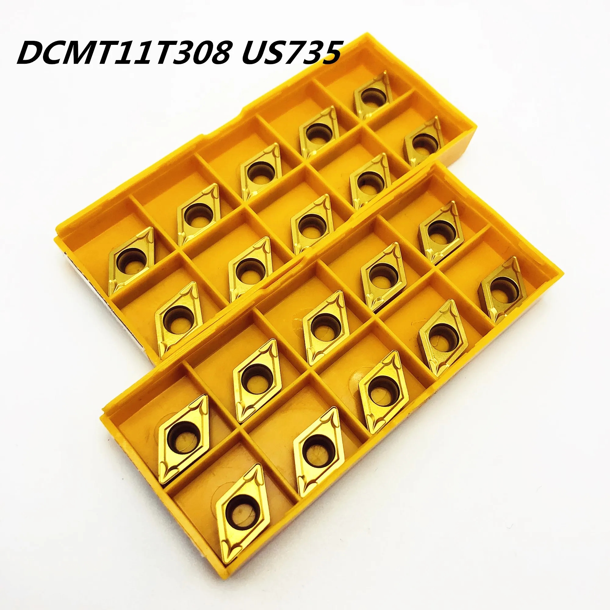 10 PCS inserto In Metallo Duro DCMT11T308 DCMT32.52 US735 interno utensile di tornitura DCMT 11T308-11T308 end di fresatura fresa tornio CNC strumento