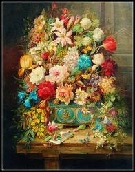 Needlework for embroidery DIY Quality - Counted Cross Stitch Kit 14 ct Oil painting - Still Life with Flowers and Butterflies