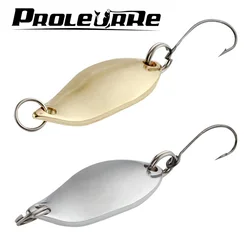 2Pcs 5g trout spoons brass fishing spoons pesca micro metal lures area trout fishing ultralight Fishing tackle Gold Silver color