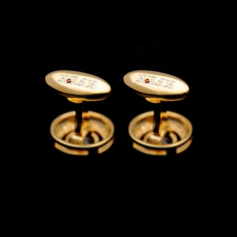 KFLK Jewelry fashion shirt cufflinks for mens Brand cuff button Gold-color cuff link High Quality Black abotoadura guests