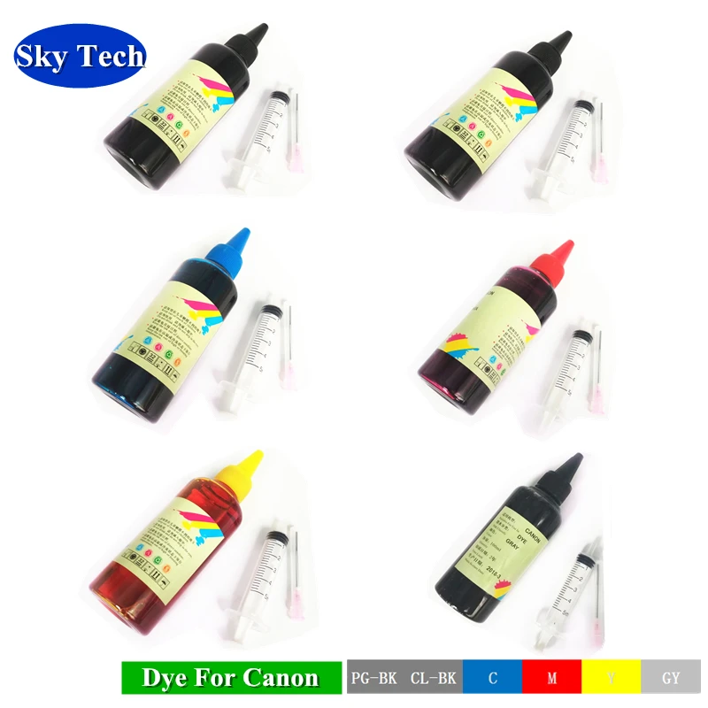 

600ML Quality Refill ink For Canon cartridges , Dye Ink Photo Ink CISS Ink for Canon Inkjet printer . [PBK BK C M Y GY]