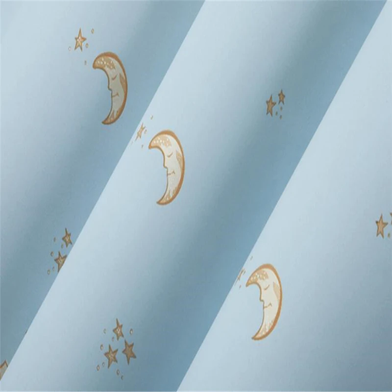 wellyu Cute children's room wallpaper stars moon non-woven wallpaper boy girl princess room bedroom wallpaper papel de parede