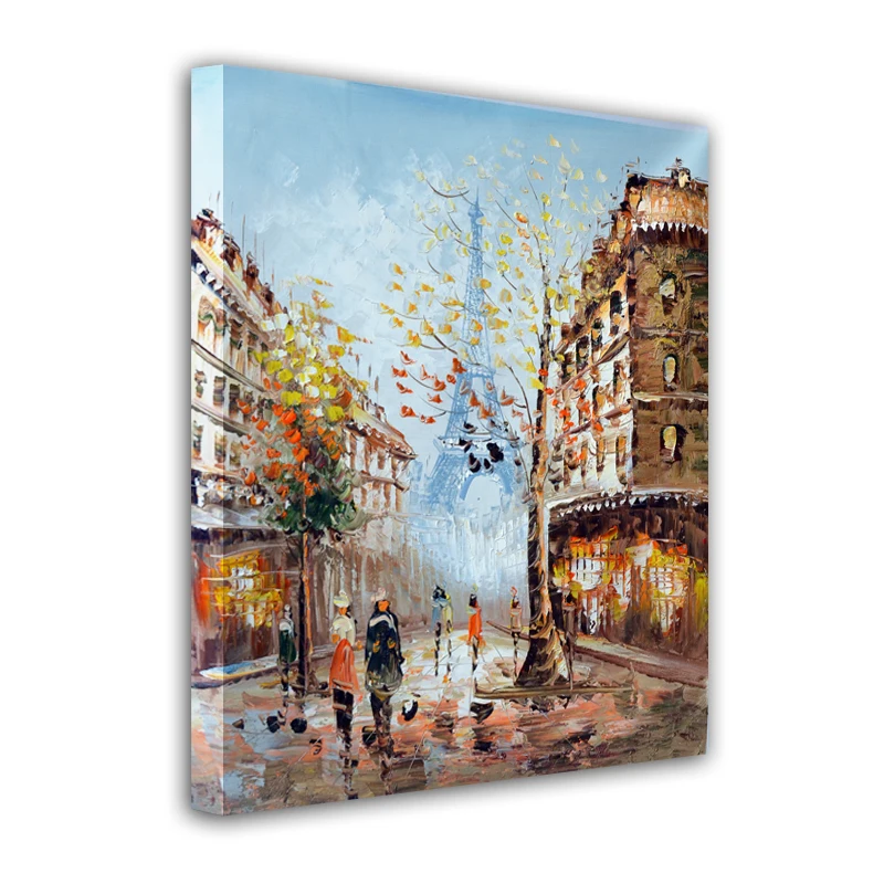 

Modern home decor hand-painted oil painting restoring ancient ways of city street landscape pictures DM150627-1