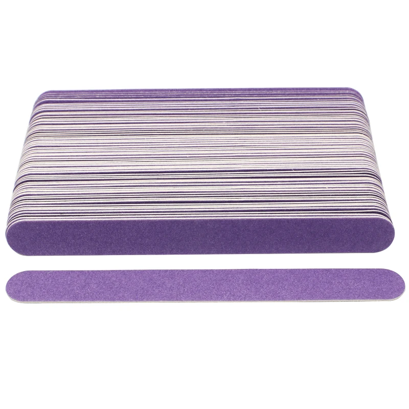 

100pcs/lot Thin Wooden Nail File Disposable Sanding Sandpaper Files Purple Nail Buffer Buffing limas Pedicure Manicure Polishing