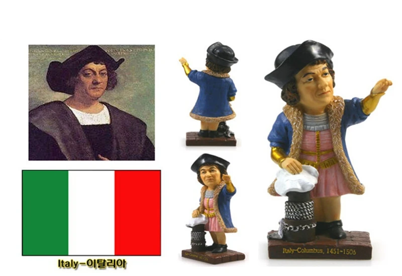 Hand-painted Columbus, Italy Creative Resin Crafts World Celebrity Statue Tourism Souvenir Gifts Collection Home Decortion