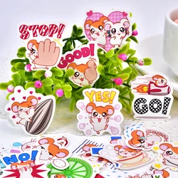 Pegatinas kawaii para hámster, adhesivos decorativos, álbumes de fotos artesanales, impermeables, animal Hamtaro, 40 Uds.