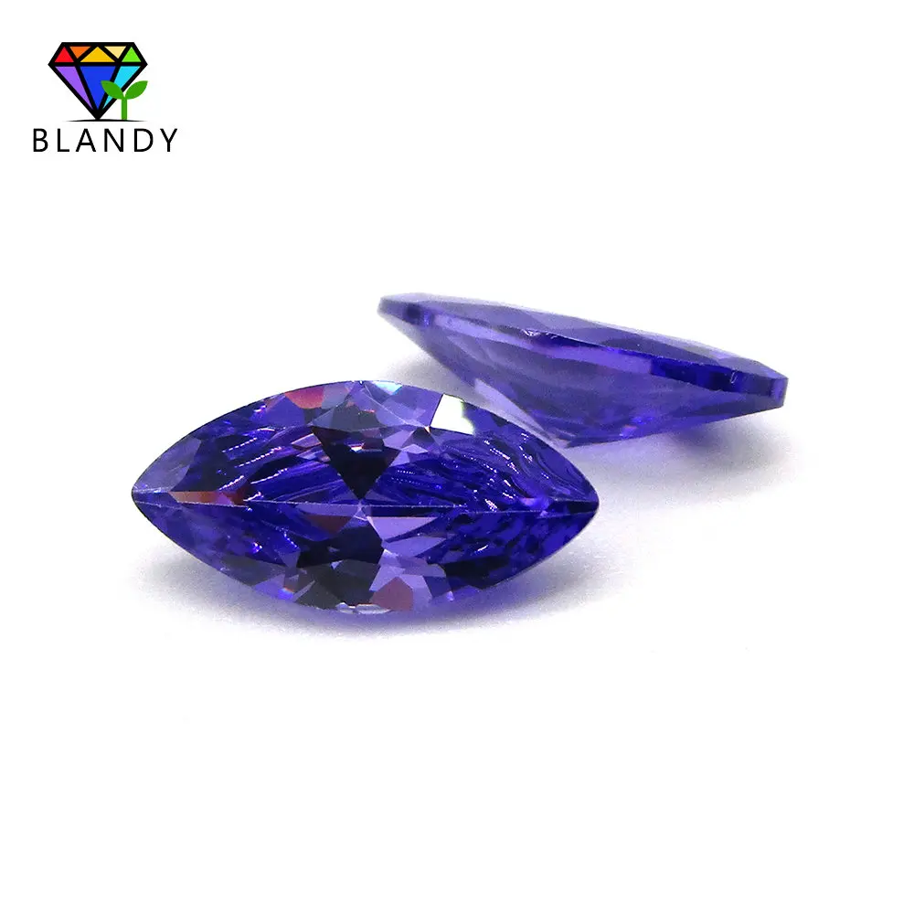 Wholesale Price 5A CZ stone 1.5x3~10x20mm Marquise Shape Loose Purple Cubic Zirconia Synthetic Gems For Jewelry Making