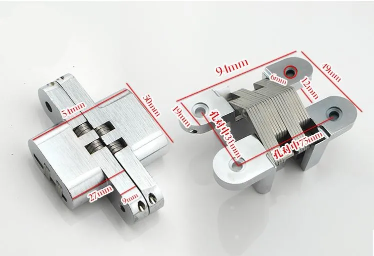 

50Pieces Heavy duty Self-closing Invisible Spring Closer Door Hinge Invisible Hinges load 20kg