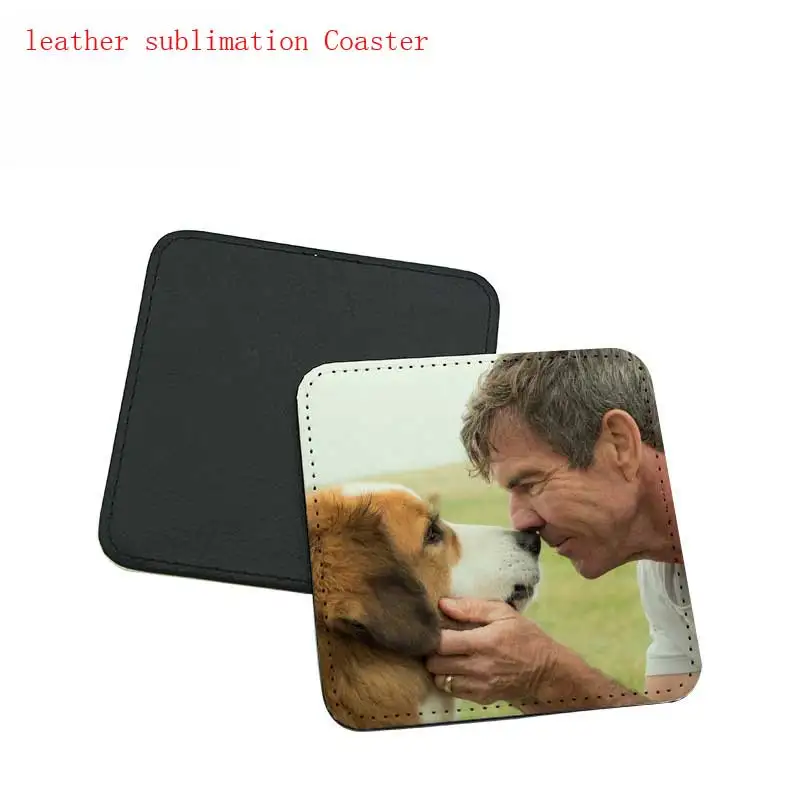 

sublimation blank leather consumables square round shape hot transfer printing custom materials 15pcs/lot new style