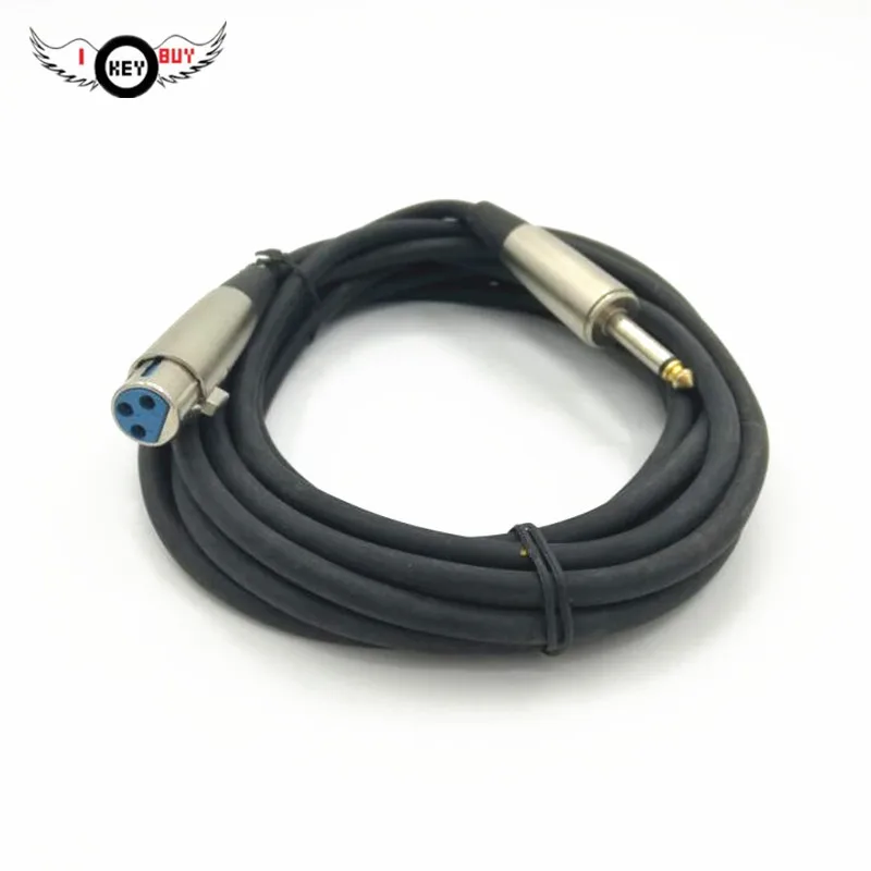 1pc 4 Meters 6.3mm  3 Core Audio Cable RCA Male Connector Line Cannon Microphone Cables Mic