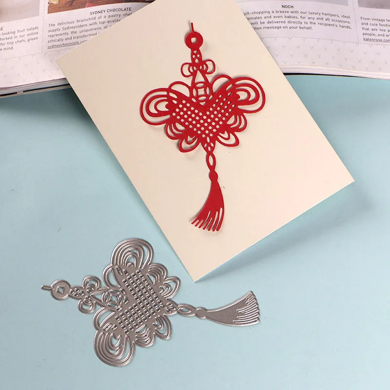DUOFEN METAL CUTTING DIES Chinese New Year Chinese knots cutout lace hollow embossing stencil DIY Scrapbook Paper Album 2019 new