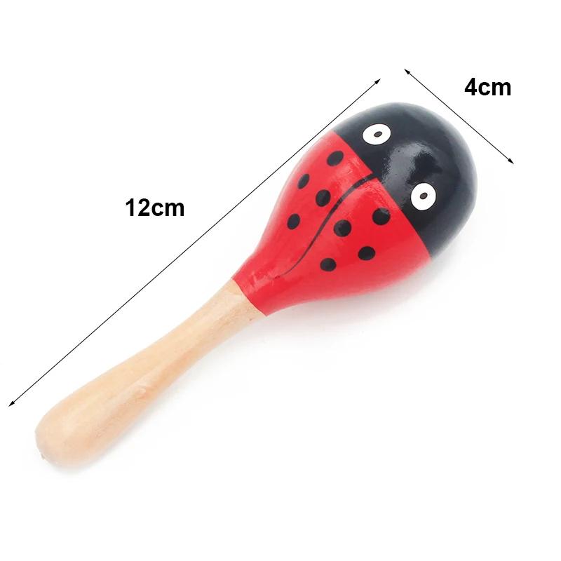 High Quality Wooden Baby Musical Toys Sand Hammer  0-12 Months Colorful Cartoon Infant Play Toys Birth Baby Listening Practice