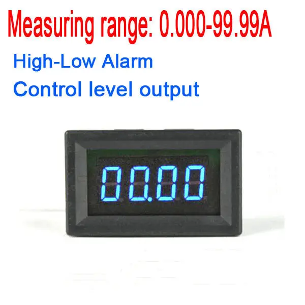 Ammeter High-Low Alarm 100A DC Digital Amp Meter dengan Buzzer Saat Ini Indikasi LED Panel Meter Monitor Control