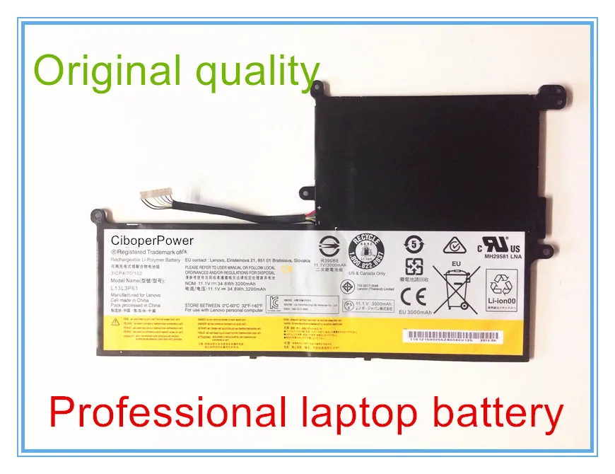 

Original quality for laptop battery L13L3P61 3ICP4/70/102 for N20p 11.6