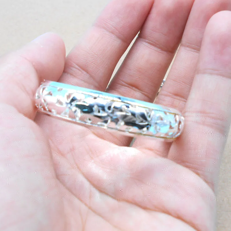 925 High Quality Silver colorSimple Wide Hollow Ear Ring Big 50MM Circle Female Earrings Wholesale Fashion