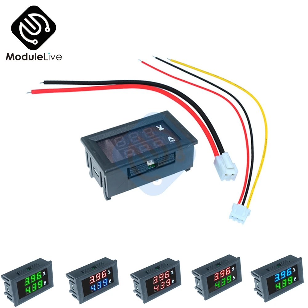 0.56 inch Mini Digital Voltmeter Ammeter DC 100V 10A Panel Amp Volt Voltage Current Meter Tester 0.56