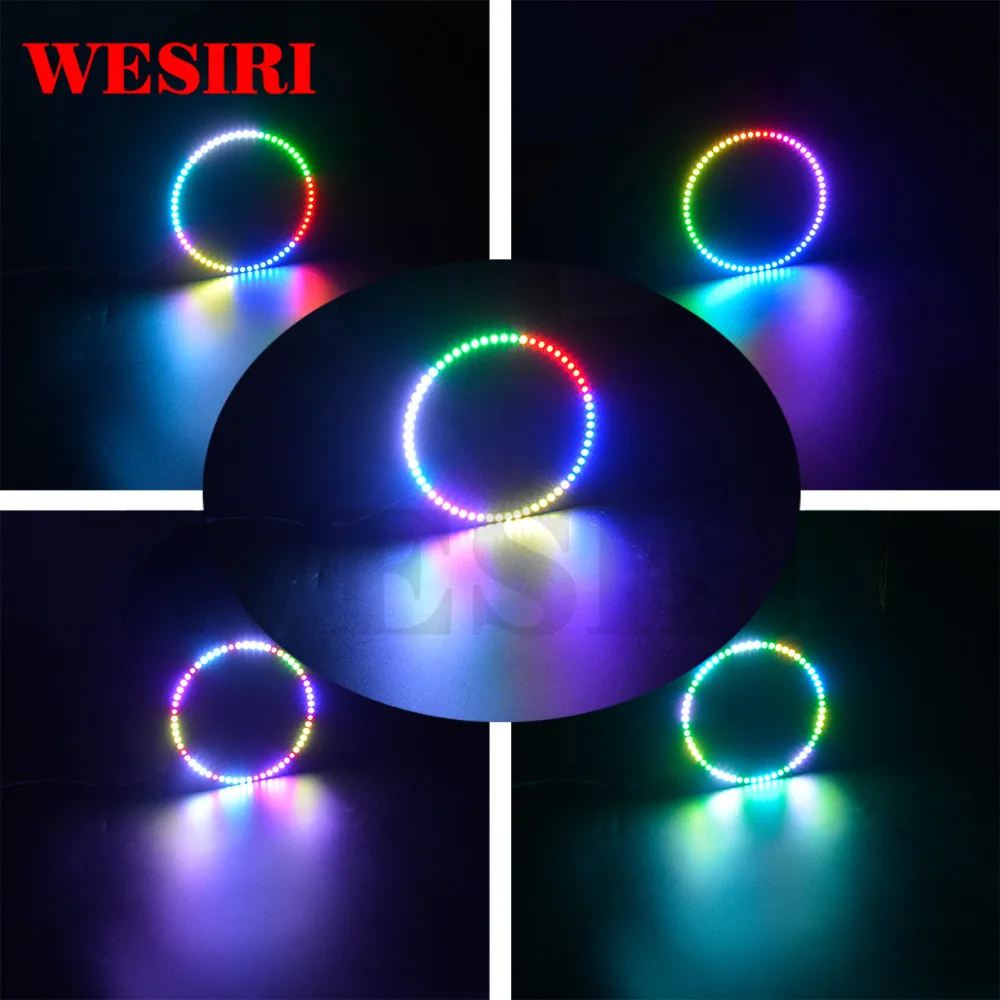 WESIRI WS2812B DIY LED حلقة 1 8 12 16 24 32 40 48 60 93 241 بت المصابيح WS2812B SK6812 5050 المدمج في RGB عنونة DC5V LED حلقة #6
