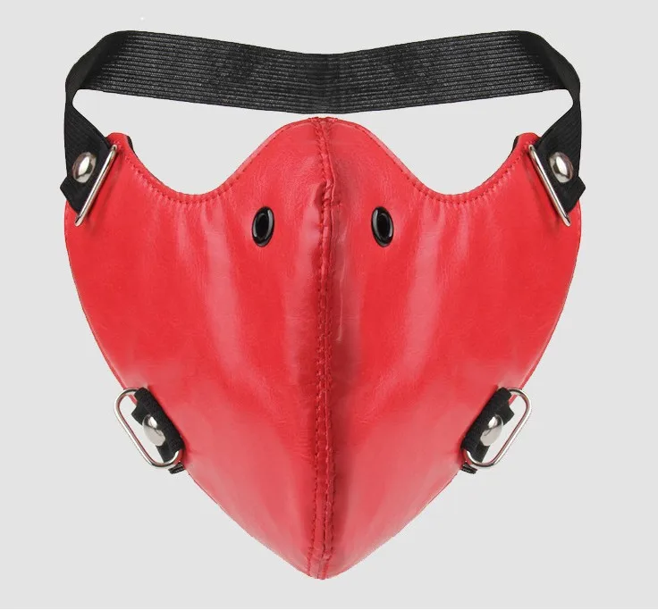 Punk Schwarz PU Leder baumwolle winter Masken Neue Coole Männer Mode Motorrad Rock Gesicht Maske Hip-hop Halloween party masken