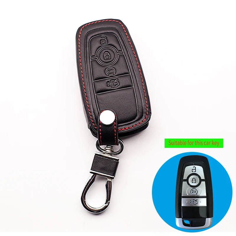 Hot Sale 4 Buttons Exquisite Leather Car Remote Key Case cover For Ford 2017 new Mondeo Wing Tiger Protect Shell Accessories