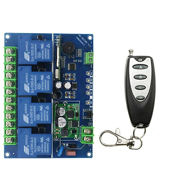 DC12V 24 V 36 V 48 V 30A 4CH RF Kabellose Fernbedienung Wechseln Sender mit 2-knopf-fernschlagschlüssel-ober Empfänger für Geräte tor Garagentor
