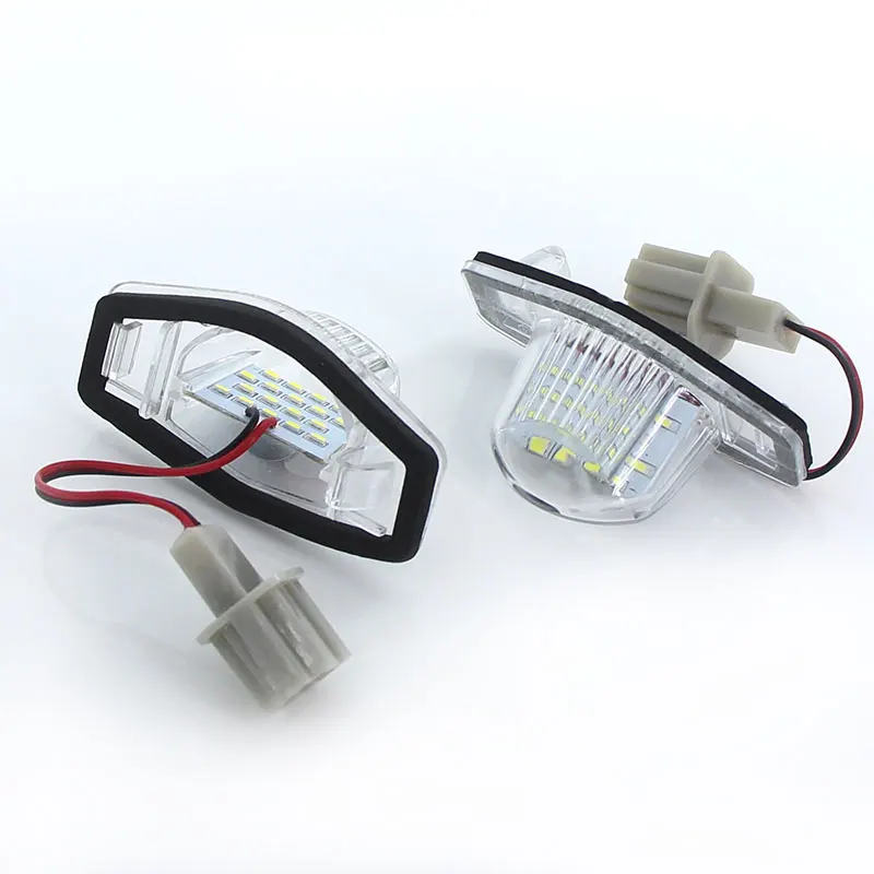 2 sztuki białych żarówek LED 18SMD do oświetlenia tablicy rejestracyjnej Honda Jazz Fit CR-V FR-V Odyssey Stream Insight 12V