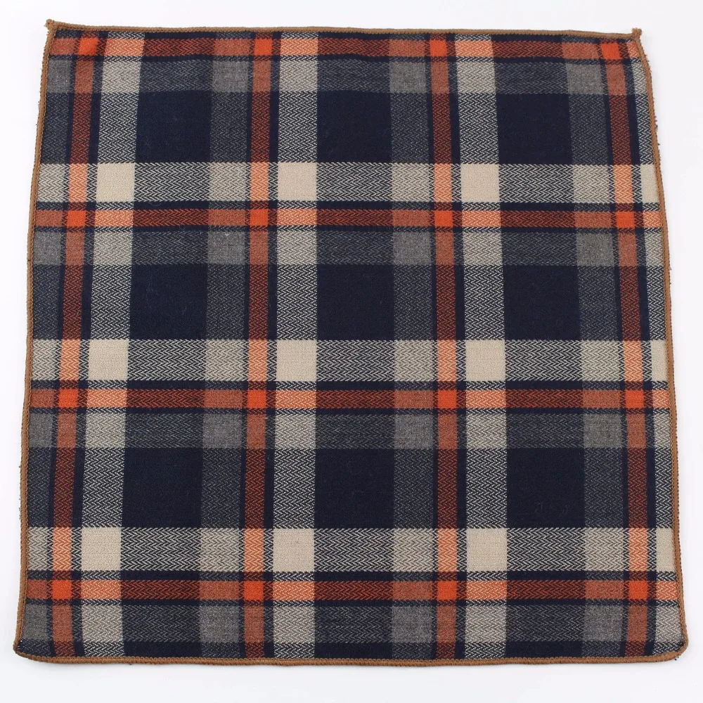 Scuro Colorato Fazzoletti di Cotone Tessuto di Stampa Plaid Pocket Piazza Mens Casual Streak Piazza Tasche Fazzoletto Asciugamani