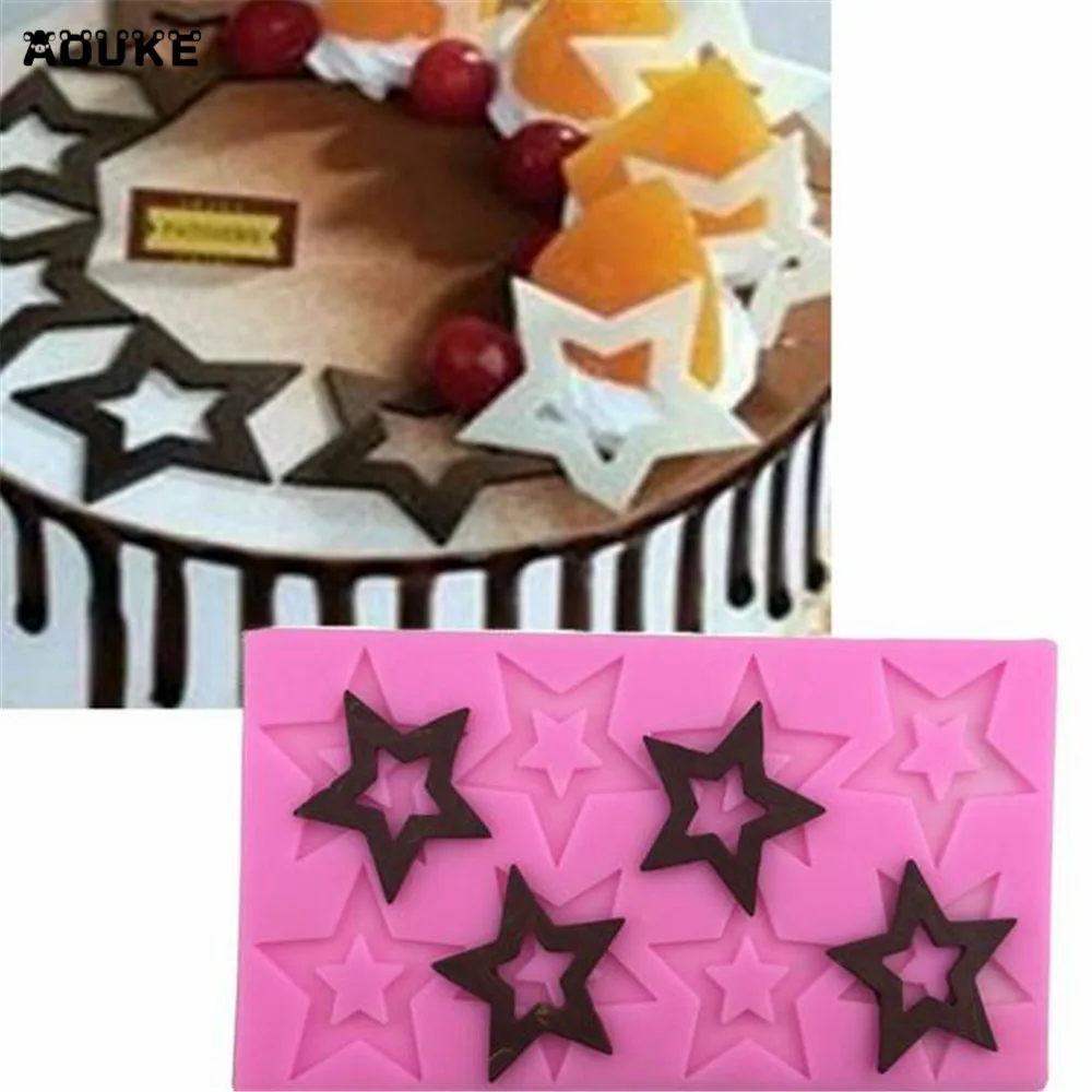 

DIY Baking Tools Cake Decoration Brand Pentagram Fondant Cake Liquid Silicone Mold Pastry Jello Mould Pudding Chocolate Molds