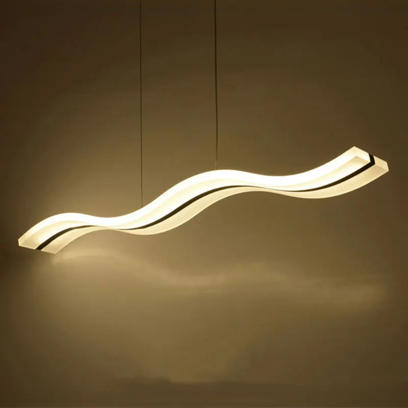 Modern Creative Wave LED Pendant Lamps 38W Adjustable Hanging Lamp Dining Room Restaurant Living Room Chandelier 110V 220V