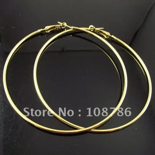 

36pairs Gold Color 50mm 60mm 70mm cirlce earrings promotion jewelry Hoop Earring Fashion wholesale