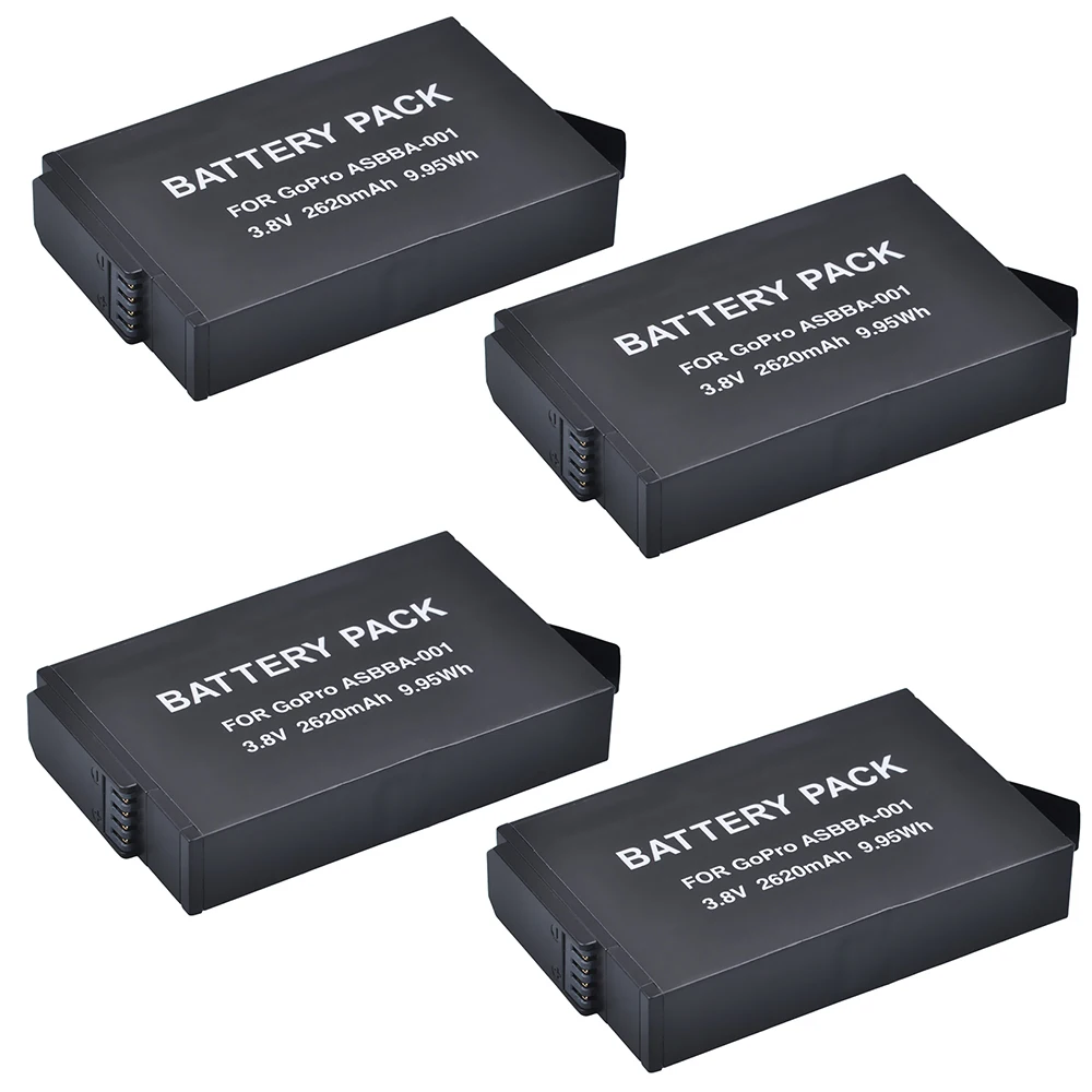 

4x 2620mAh ASBBA-001 GoPro ASBBA 001 ASBBA001 Replacement Battery for Gopro Fusion 360-Degree Action Camera