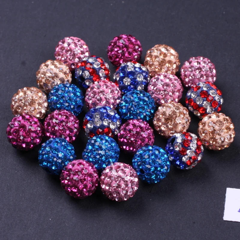 10mm Golden Clay Rhinestones CZ Crystal Pave Disco Ball Beads Loose Beads For Jewelry Making Beads 10 Pcs to Sale  Wholesale !