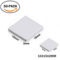 50PCS Lot 15X15x2MM GPU CPU Heatsink Cooling Laptop Computer Thermal Pad  Conductive Silicone Pad