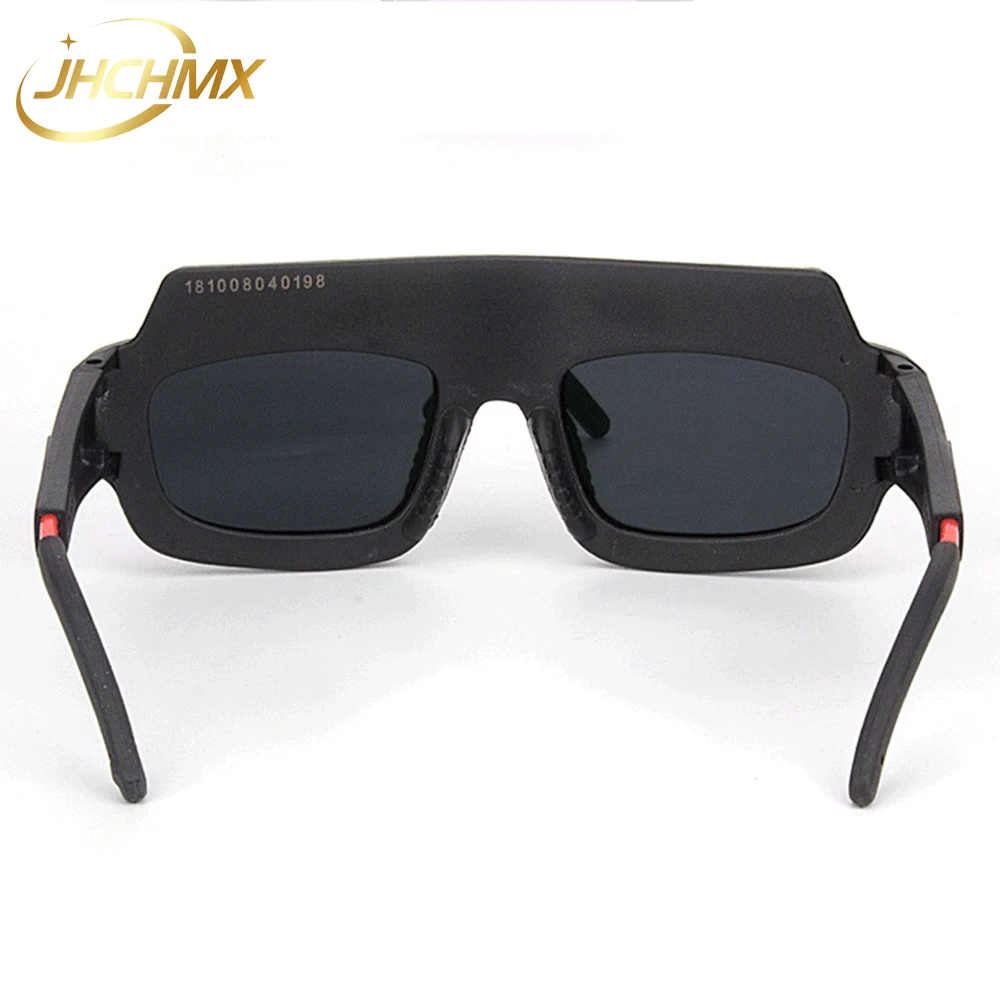 JHCHMX Solar Auto Darkening Welding Goggles เครื่องเชื่อมแว่นตา Arc PC เลนส์เชื่อมแว่นตาป้องกัน