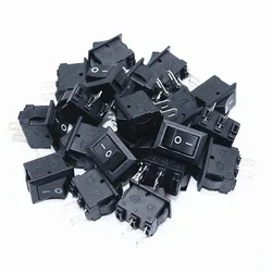 100 Pcs Push Button Switch 10x15mm SPST 2Pin 3A 250V KCD1 Snap-in On/Off Boat Rocker Switch 10MM*15mm Mini Black