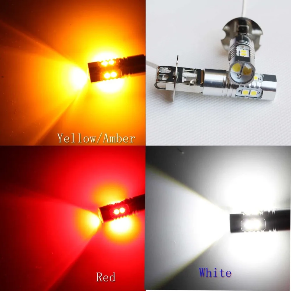 

50w LED High Power Chips Car Fog Drl Light Dc12-24v 2pcs (H3, White)