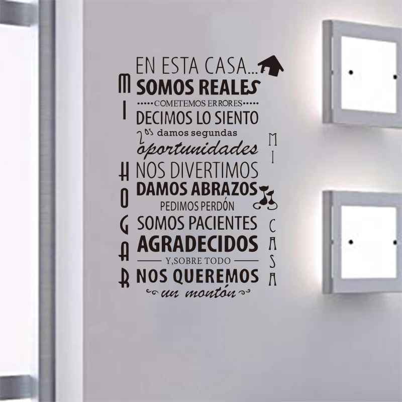 Removable Vinyl Carved Wall Sticker Spanish House Rules Art Wallpaper Simple Home Decoration, Painting SP-018