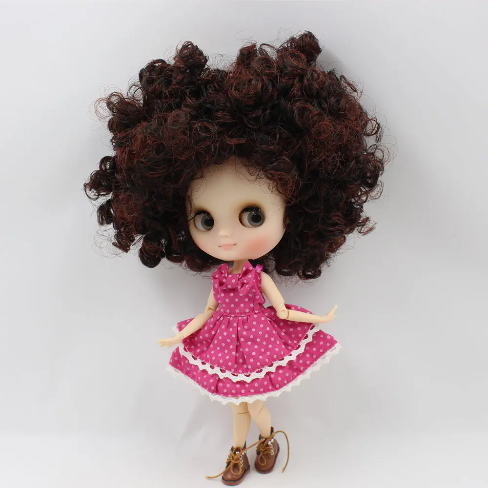 ICY DBS Middie Blyth doll Series No.BL910310362 Brown mix Black curly hair Matte face 1/8 BJD