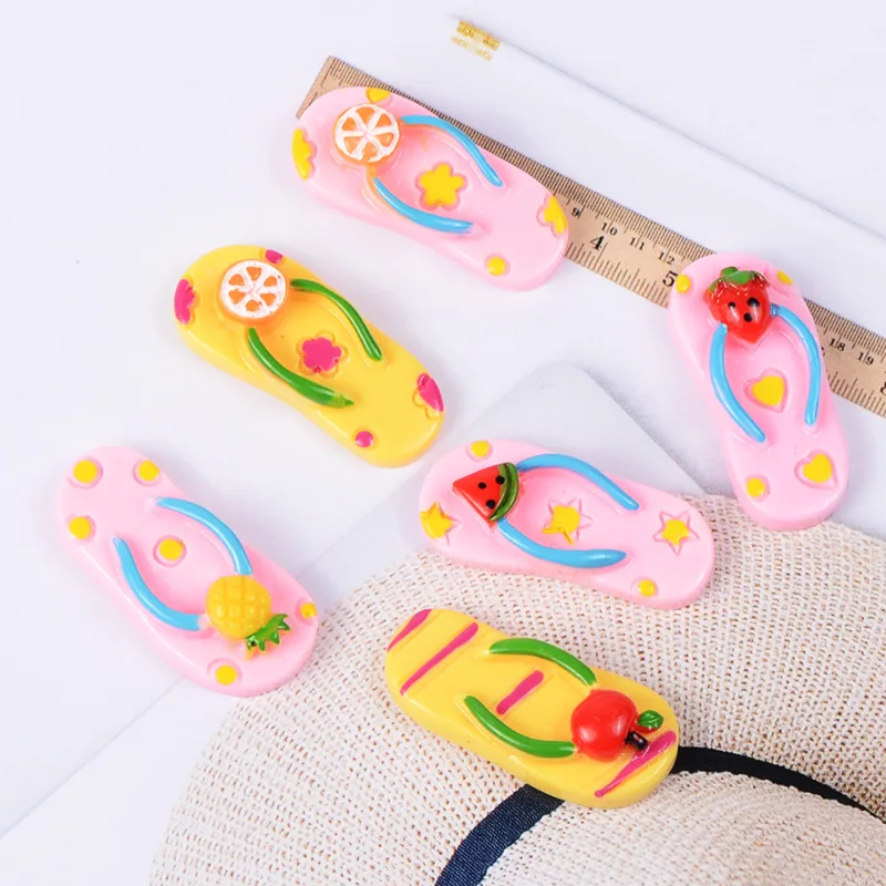 6pcs Slime Fruit Slippers Filler For Clear/Fluffy Mud Box Popular Toys Kids Slime DIY Kit Accessories Children Modeling Clay