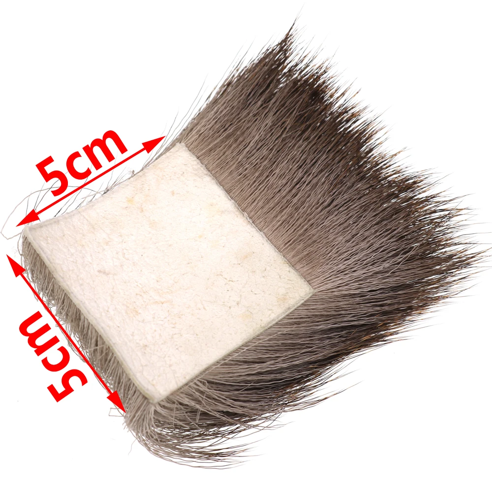 Bimoo 1PC 5CM * 5CM Naszywki z włosia jelenia dla Minnow Fly Tying Material Dry Elk Hair Caddis Fishing Flies Wing Making Natural Color — zdjęcie 3