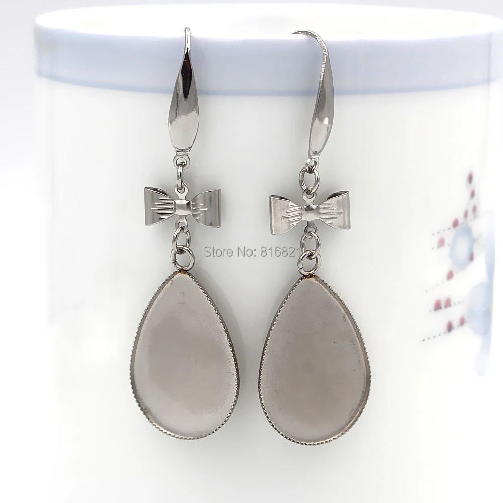 

50 шт. пустые 13x18 мм 18x25 мм стеклянные серьги-кабошоны базовые настройки из нержавеющей стали крючки для ушей DIY серьги фурнитура