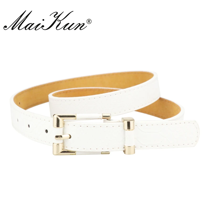 MaiKun Punk Snakeskin Belts For Women Female Belt for Jeans High Quality Dress Cummerbund