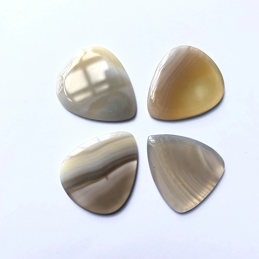 Gray Agate Chalcedony Crystal Stone Guitar Pick,