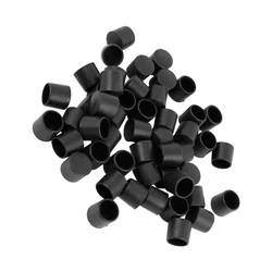 Hot Sale 50 Pcs Black Rubber PVC Flexible Round End Cap Round 12mm Foot Cover